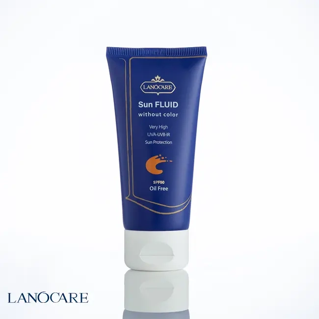 ضد آفتاب بی رنگ فلوئید لانوکر  SPF50حجم 50 میلی لیتر